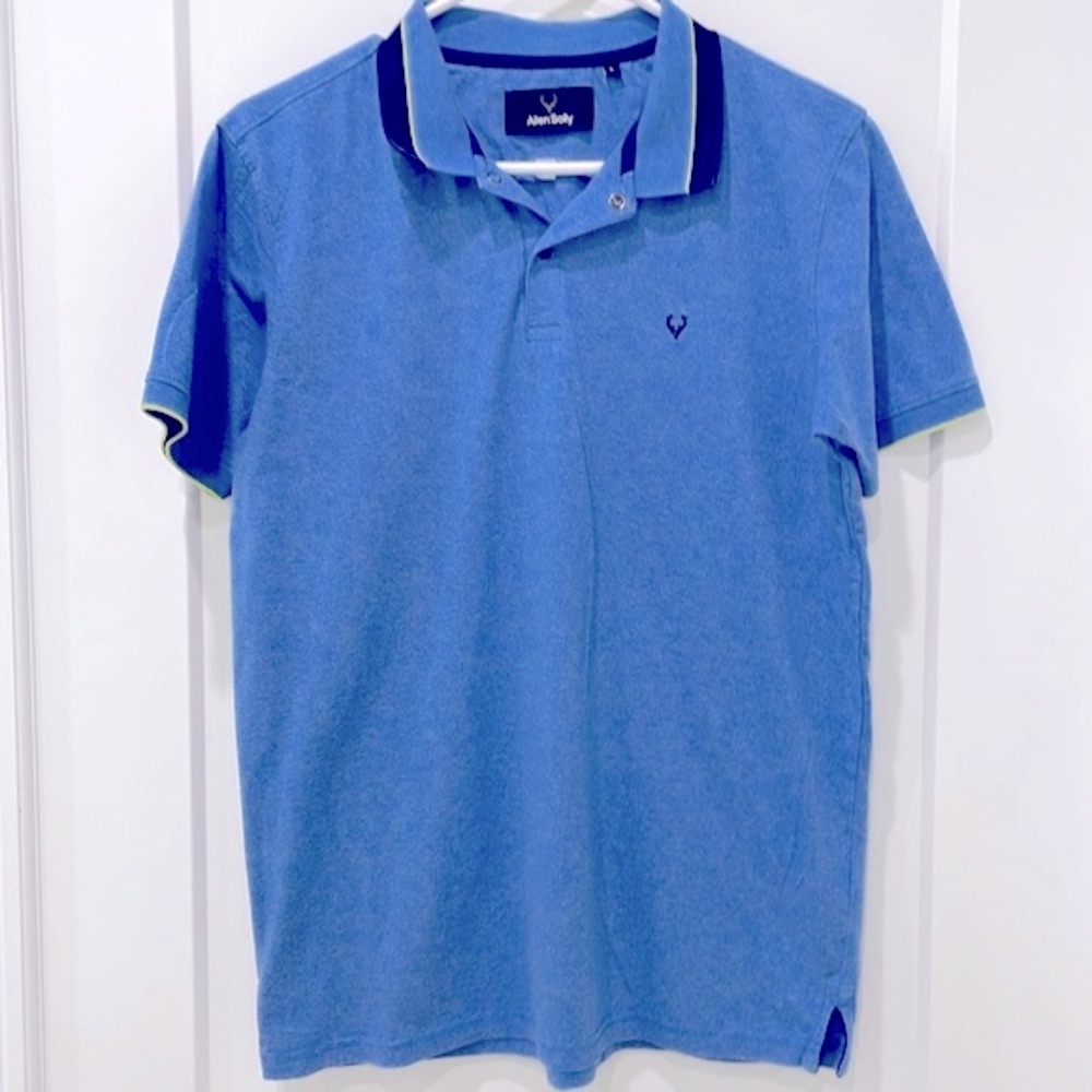 Allen solly blue heather polo short sleeve cotton tee shirt EUC